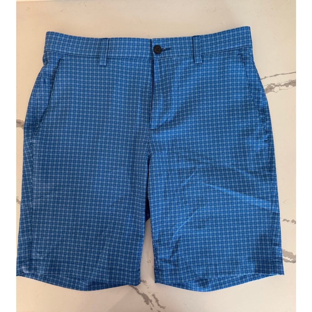 PGA Tour Golf Shorts Size 30 Men's Blue Plaid